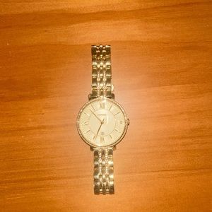 Women's Fossil Jacqueline es3547 Gold-Tone Steel Crystals Watch